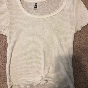 Front white tie crop top